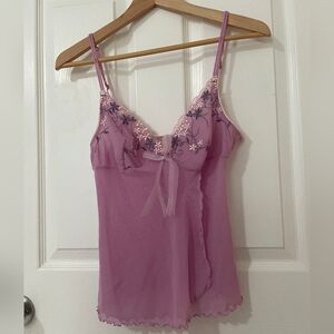 Victoria's Secret Lavender and Cream Sheer Lingerie Top